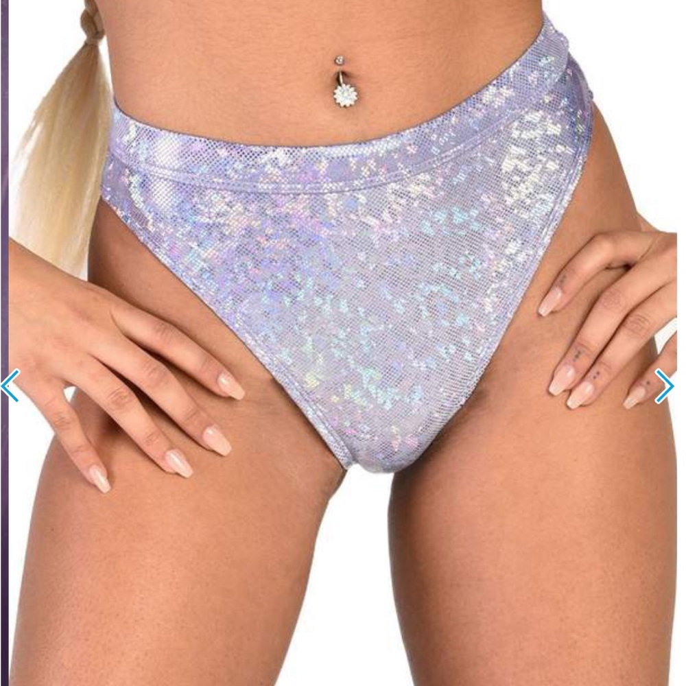 Lavender dreamz holo high cut booty shorts